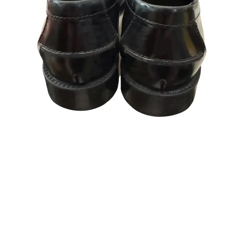 TOD’S Black Patent Leather Penny Loafer Block Heel Pumps EU 36 US 6